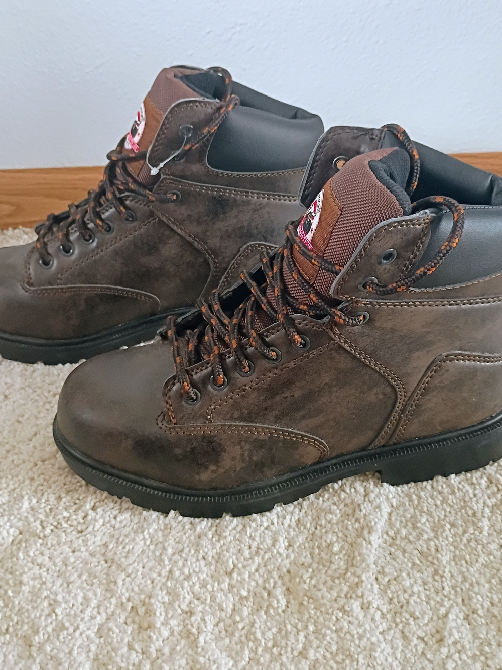 Brahma Brown Work Boots Lace Up Utility Safety ASTM Rugged Men 7.5